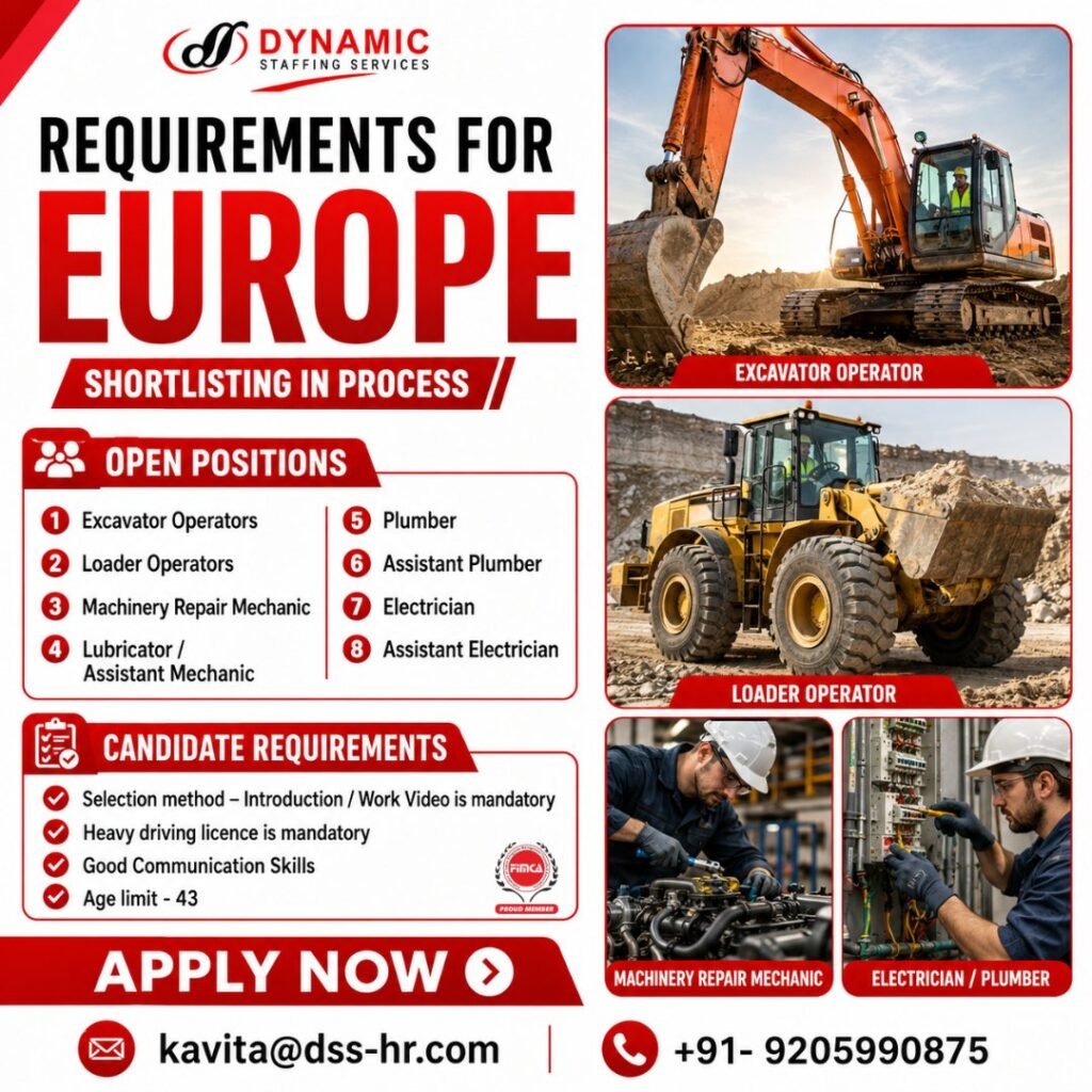 Urgent Recruitment For Europe - Apply Now