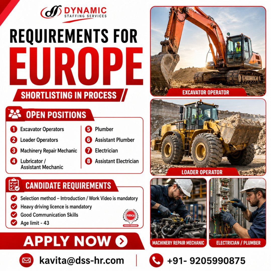 Urgent Recruitment For Europe - Apply Now