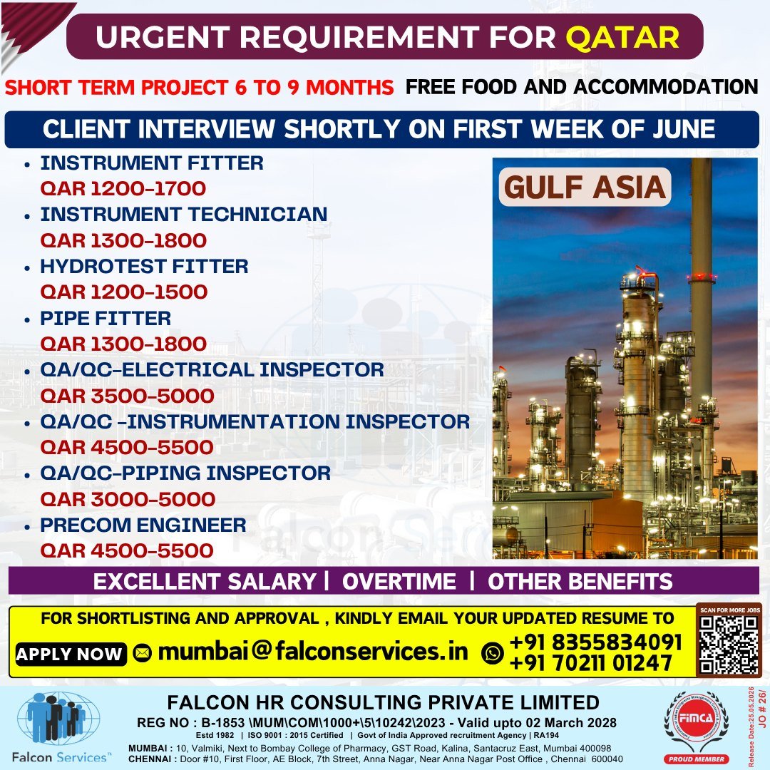 Qatar Oil & Gas Shutdown Jobs 2026 – Hiring Urgent