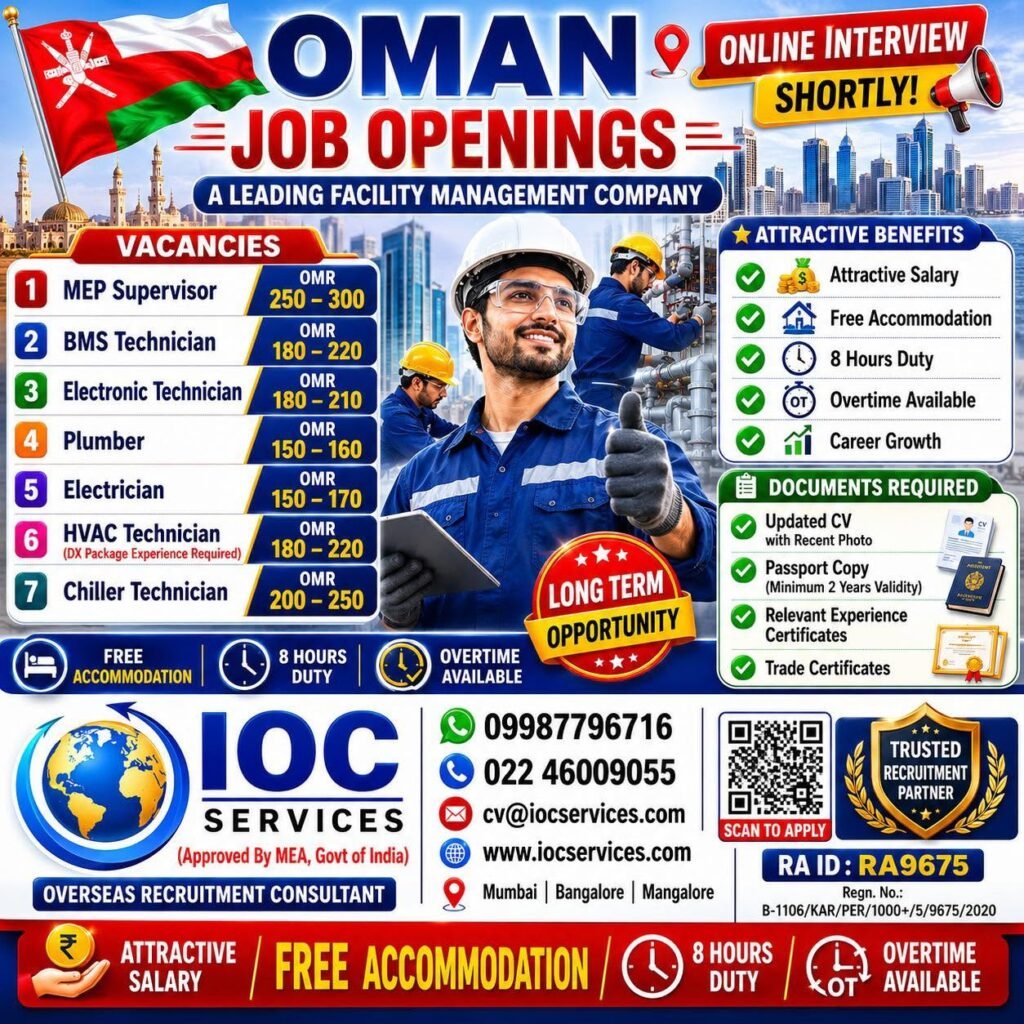 Oman Facility Management Jobs 2026 – Multiple Positions