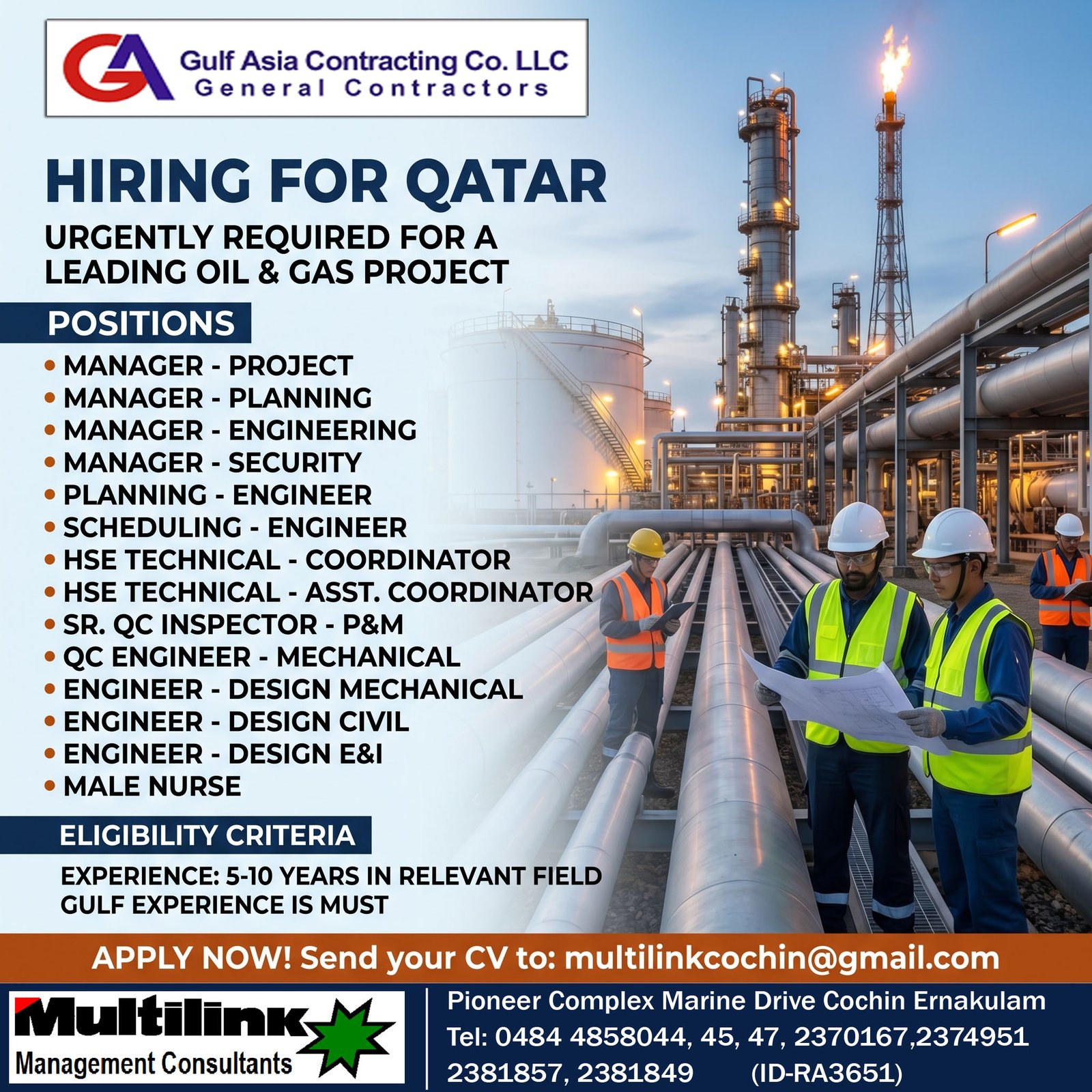Urgent Requirement for Gulf Asia Contracting - GAC Qatar 