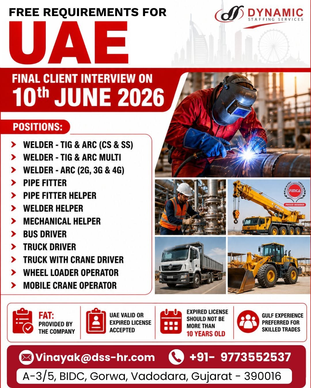 Free Recruitment For UAE Prestigious Company