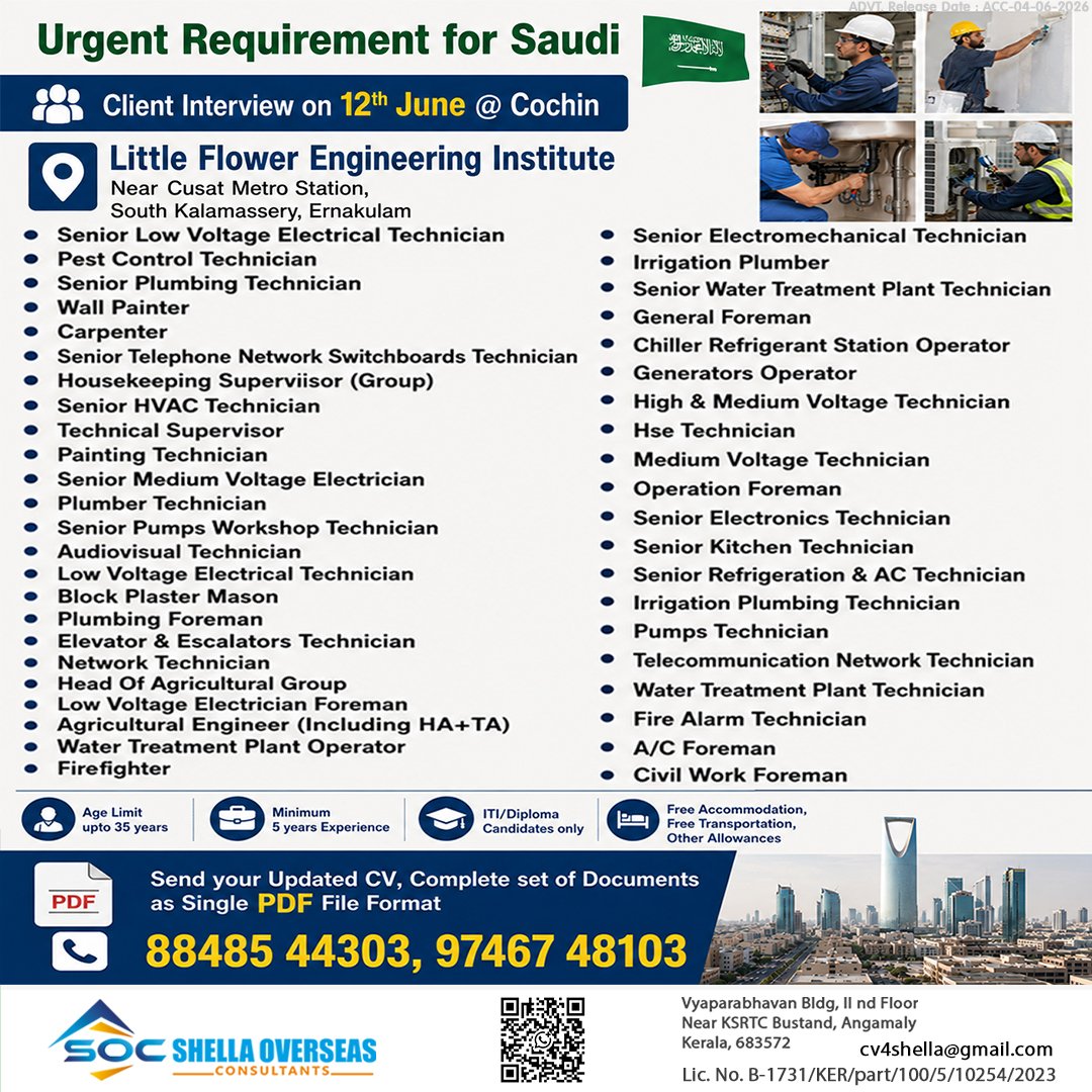 Saudi Arabia Jobs 2026 – Urgently recruiting skilled professionals