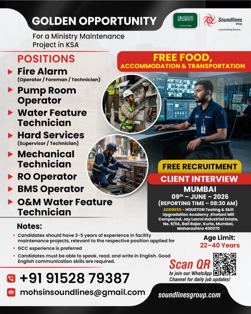 Recruitment for Prestigious Ministry Projects in Saudi Arabia (KSA)