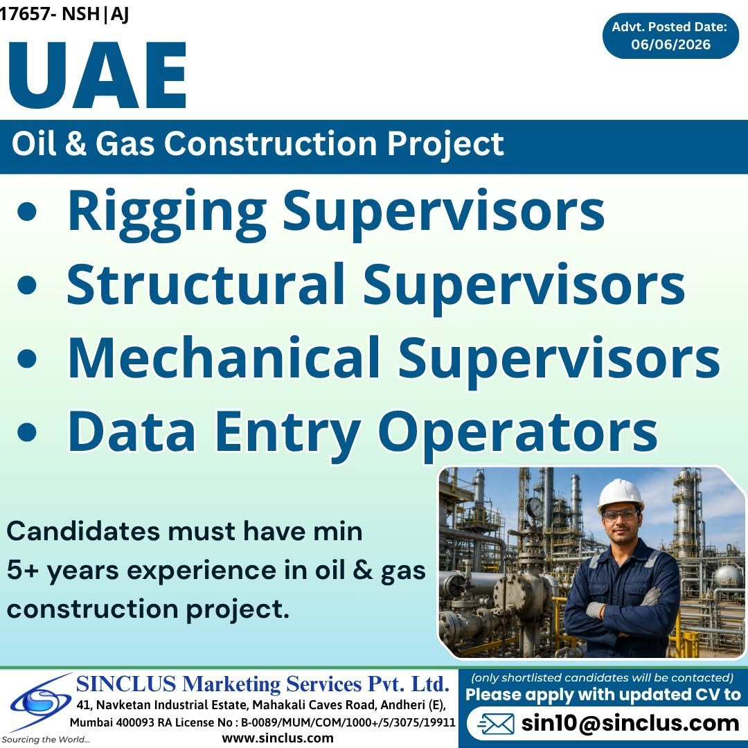 Job Opportunity in UAE – Oil & Gas Construction Project