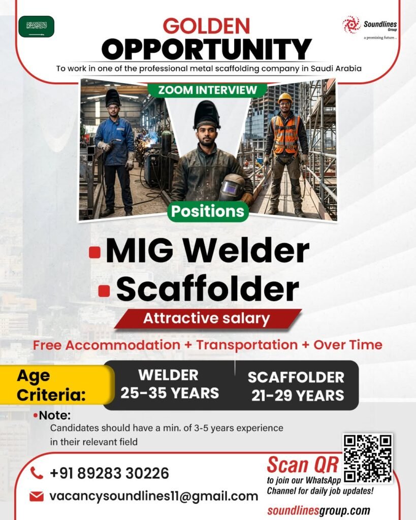 Hiring For professional metal scaffolding company in Saudi Arabia