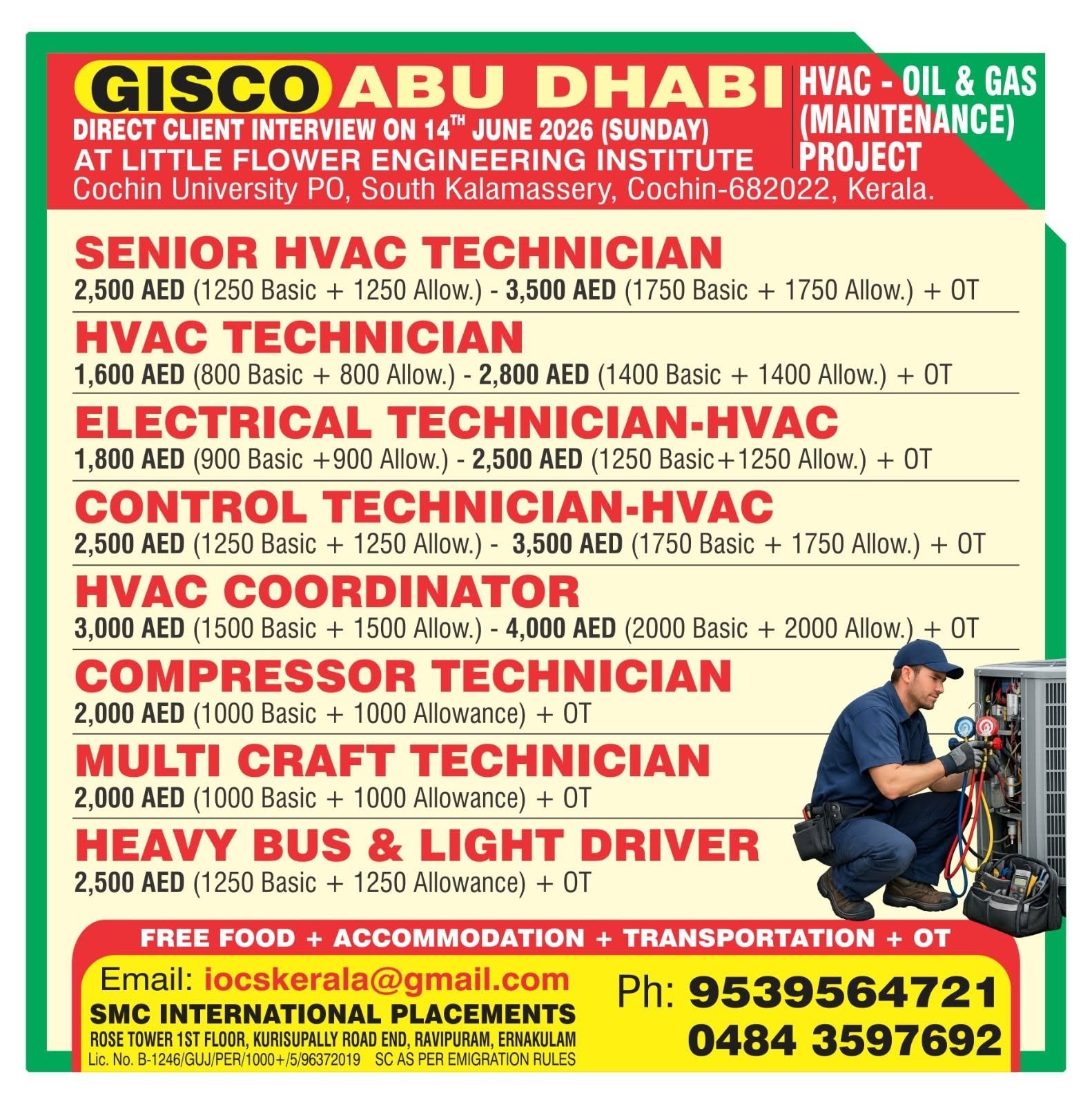 GISCO Abu Dhabi HVAC Jobs 2026 | Direct Client Interview for HVAC Technicians, Electrical Technicians & Drivers