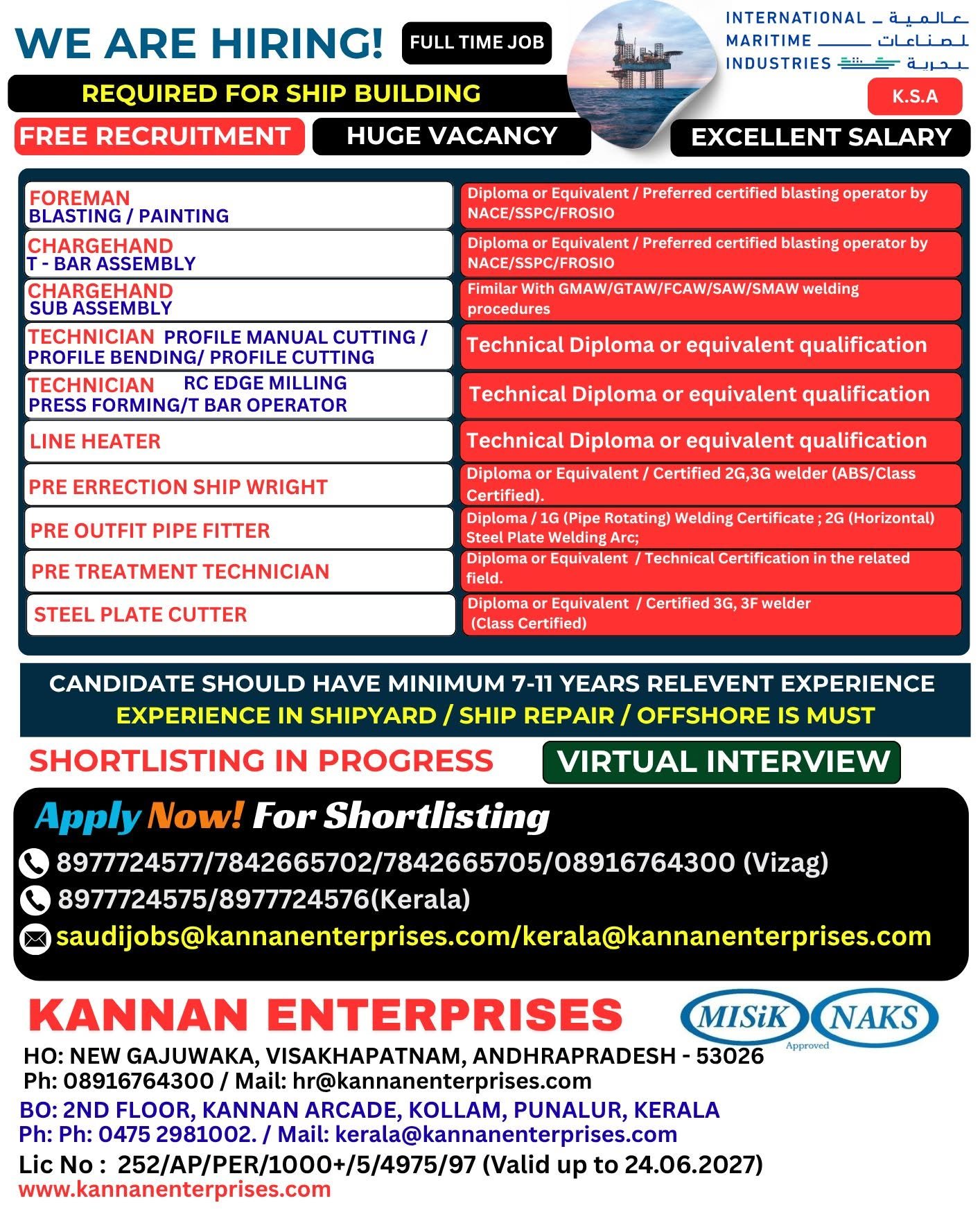 Saudi Arabia Shipbuilding Jobs 2026 – Free Recruitment for International Maritime Industries (IMI)
