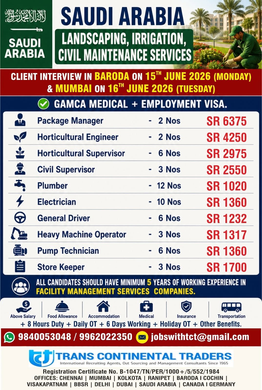 Saudi Arabia Landscaping & Civil Maintenance Jobs 2026 – Apply Now