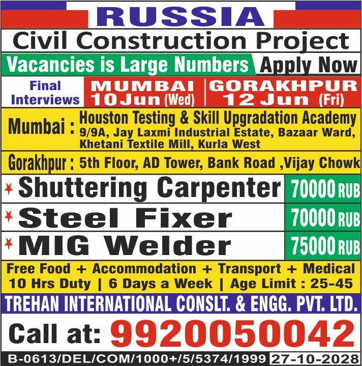 Urgent Recruitment for Russia