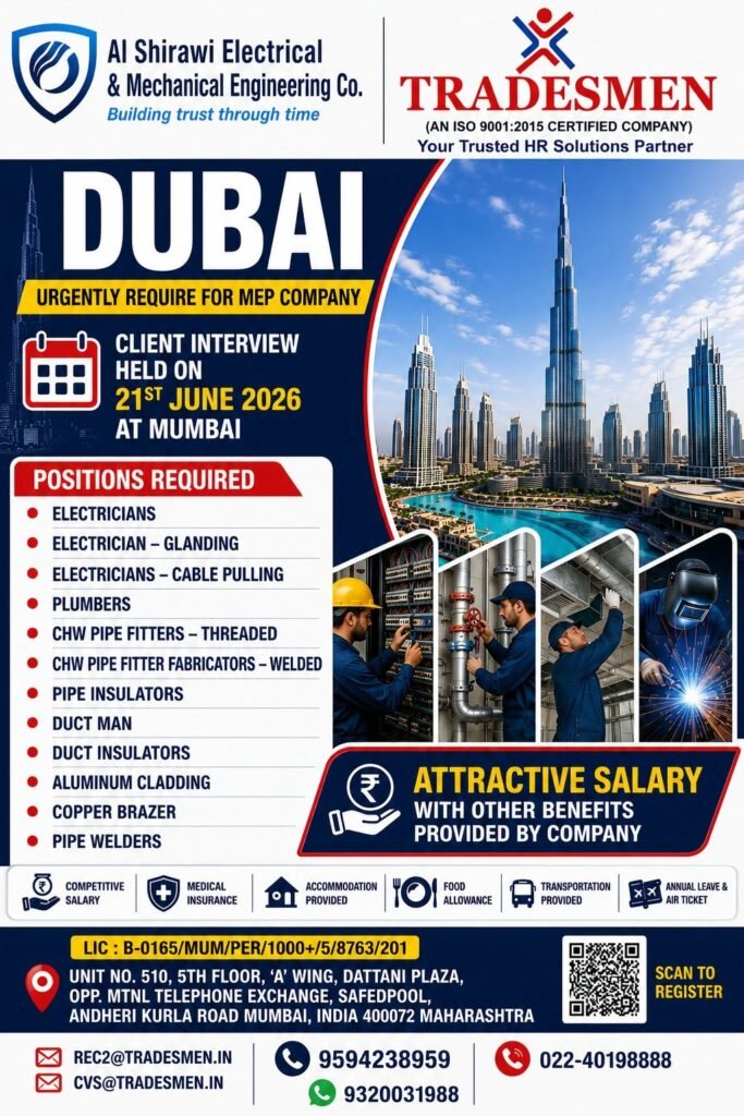 Dubai MEP Jobs 2026 | Al Shirawi Electrical & Mechanical Engineering Company Hiring Dubai MEP Jobs 2026 | Al Shirawi Electrical & Mechanical Engineering Company Hiring
