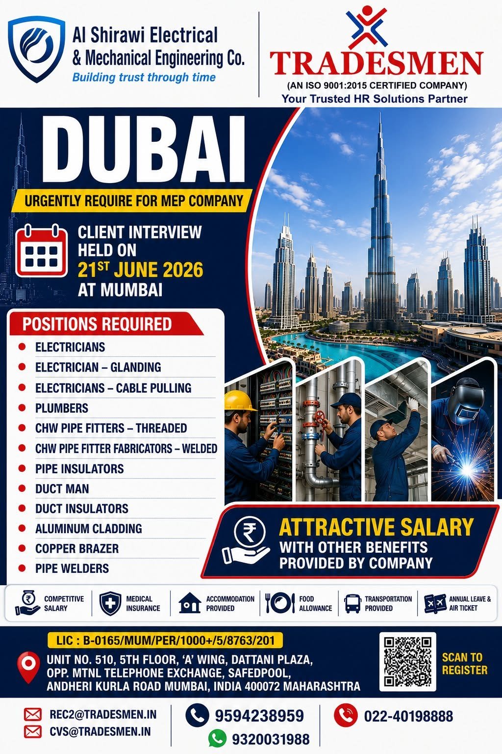 Dubai MEP Jobs 2026 | Al Shirawi Electrical & Mechanical Engineering Company Hiring 