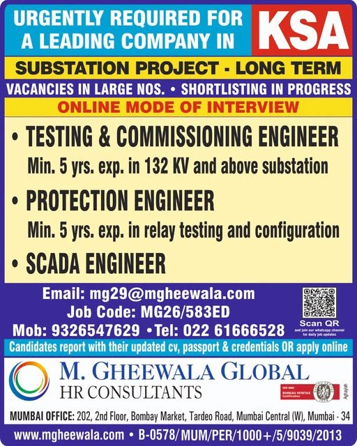Saudi Arabia Substation Project Jobs 2026 | Free Recruitment