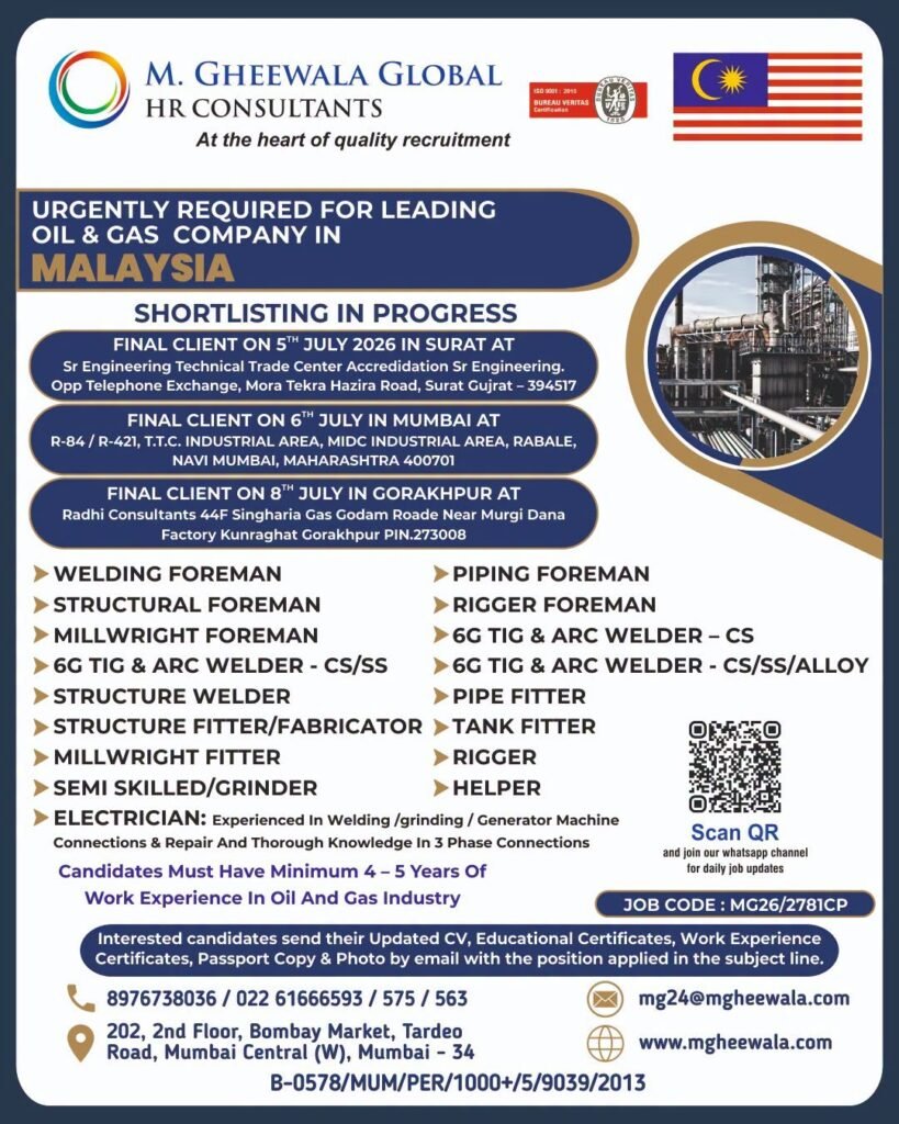 Malaysia Oil & Gas Company Jobs 2026 – Apply Now