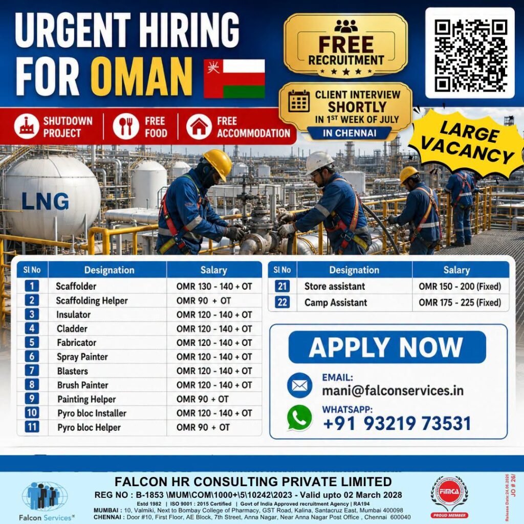 Oman - Hiring for A leading LNG facility major Shutdown Project Oman - Hiring for A leading LNG facility major Shutdown Project