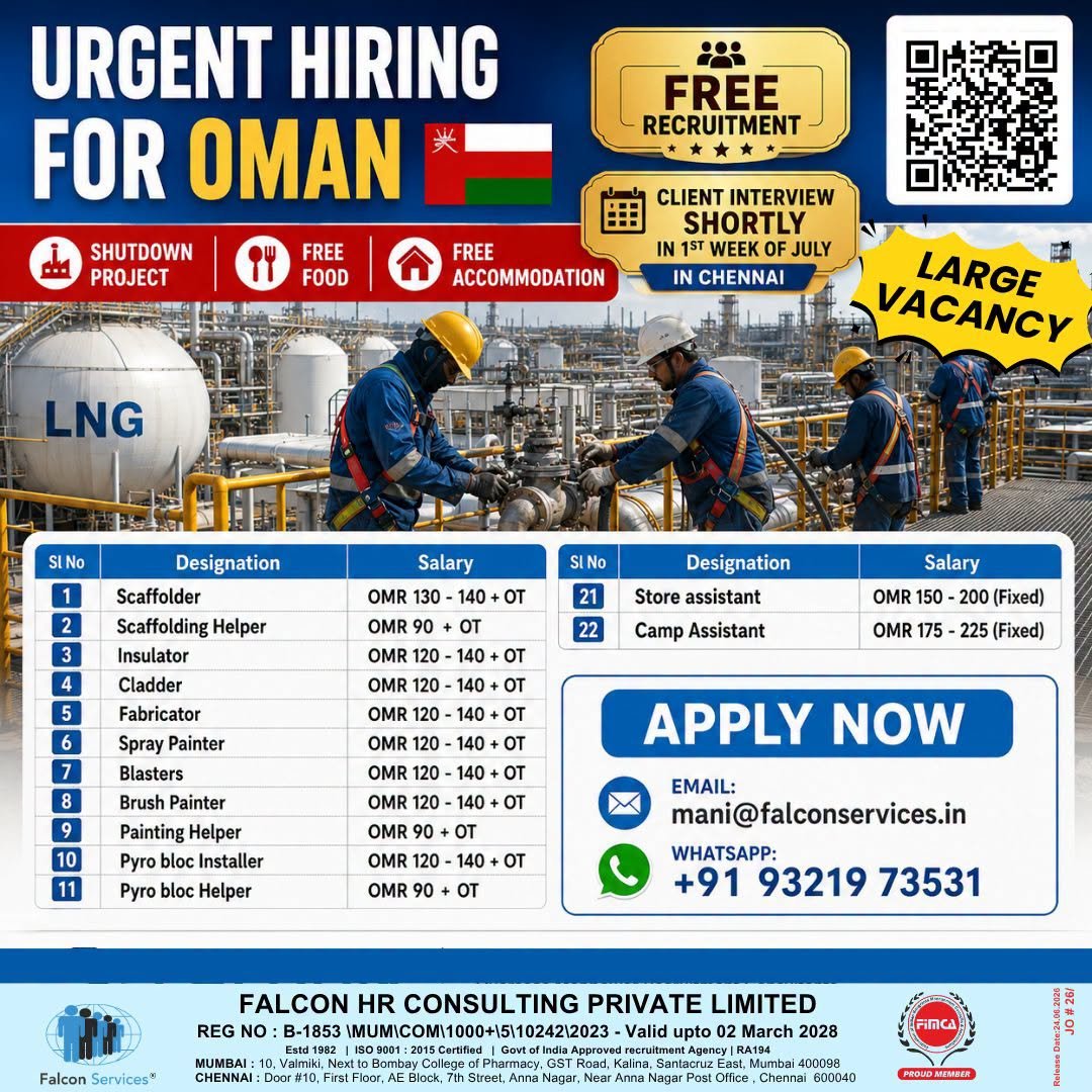 Oman - Hiring for A leading LNG facility major Shutdown Project