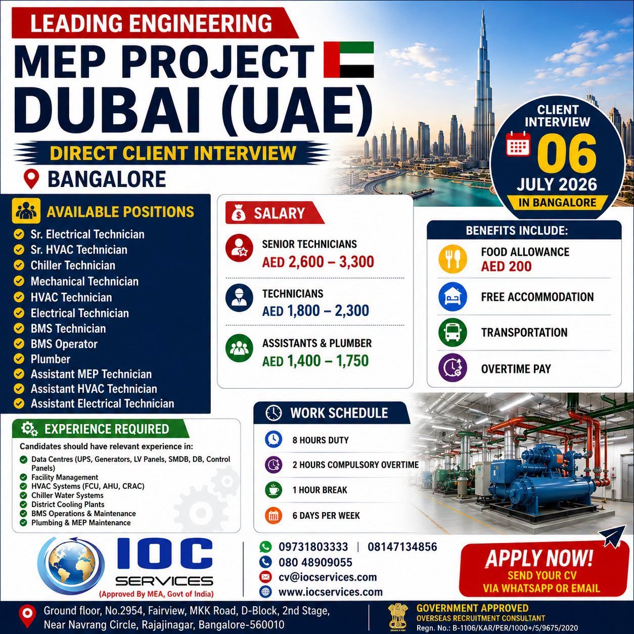Career Opportunity – Engineering MEP Project | Dubai, UAE
