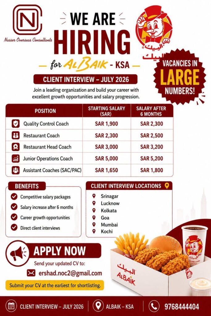 Albaik Saudi Arabia Jobs 2026 | Restaurant & Operations Vacancies 