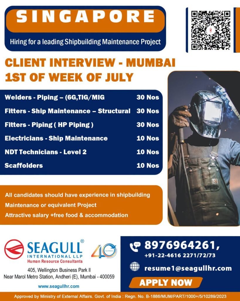 Singapore Shipbuilding Maintenance Project Jobs 2026 – Apply Now