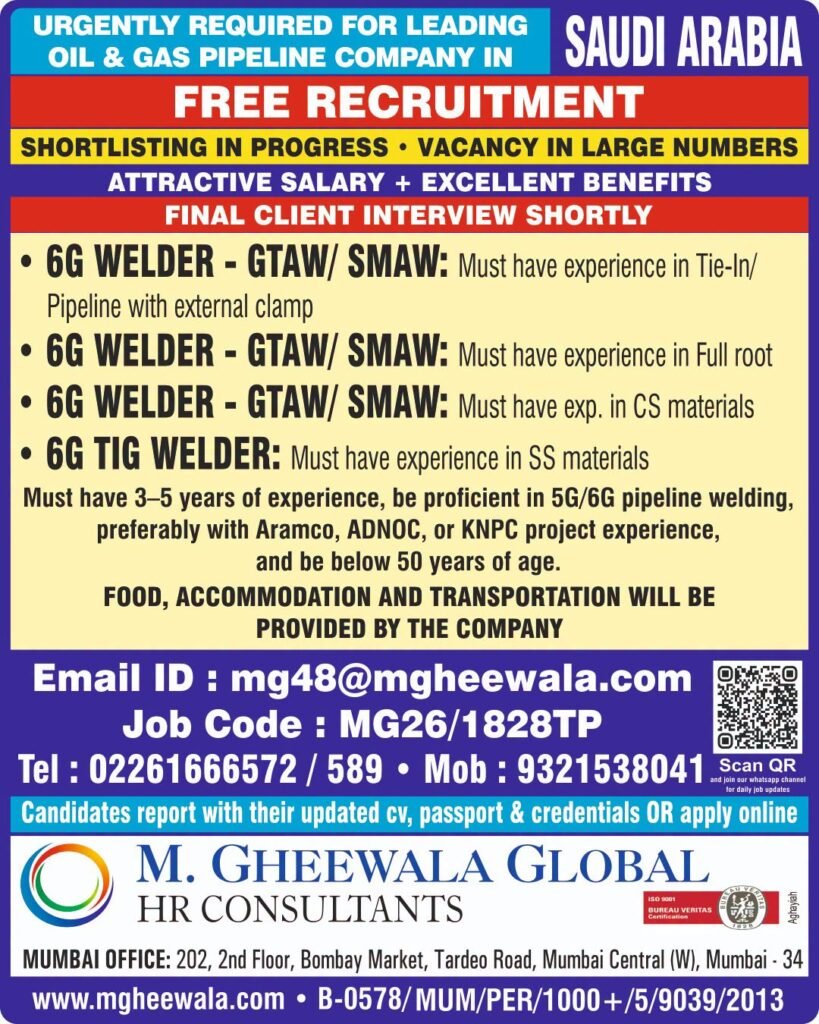 Saudi Arabia Pipeline Company Jobs 2026 – Free Recruitment 