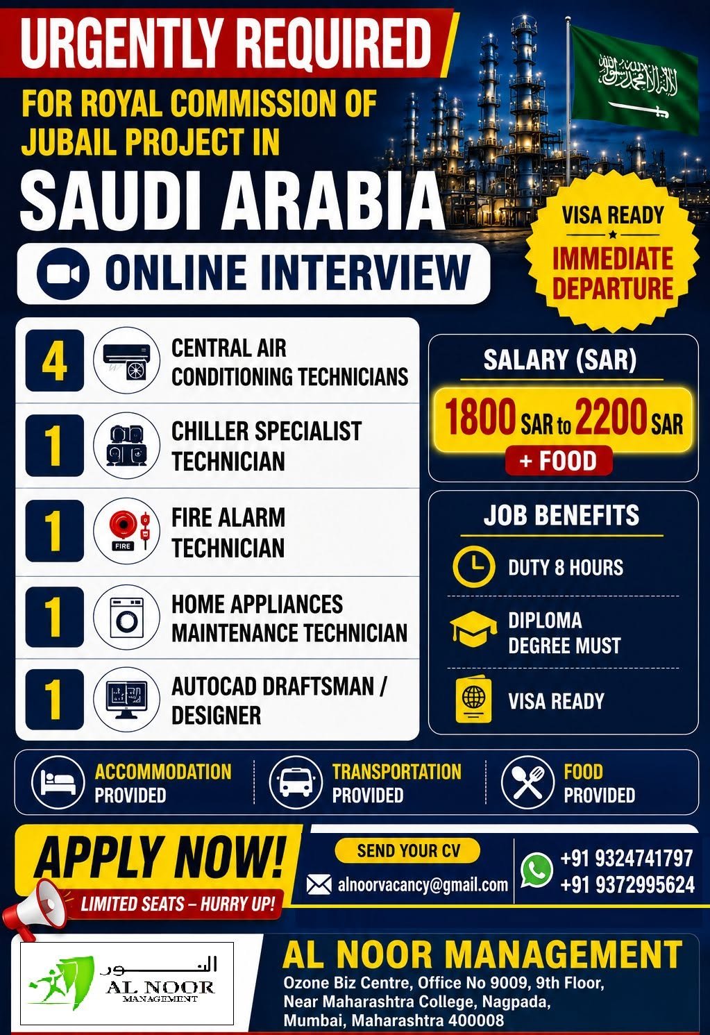 Saudi Arabia Royal Commission Jubail Project Jobs 2026 – Online Interview