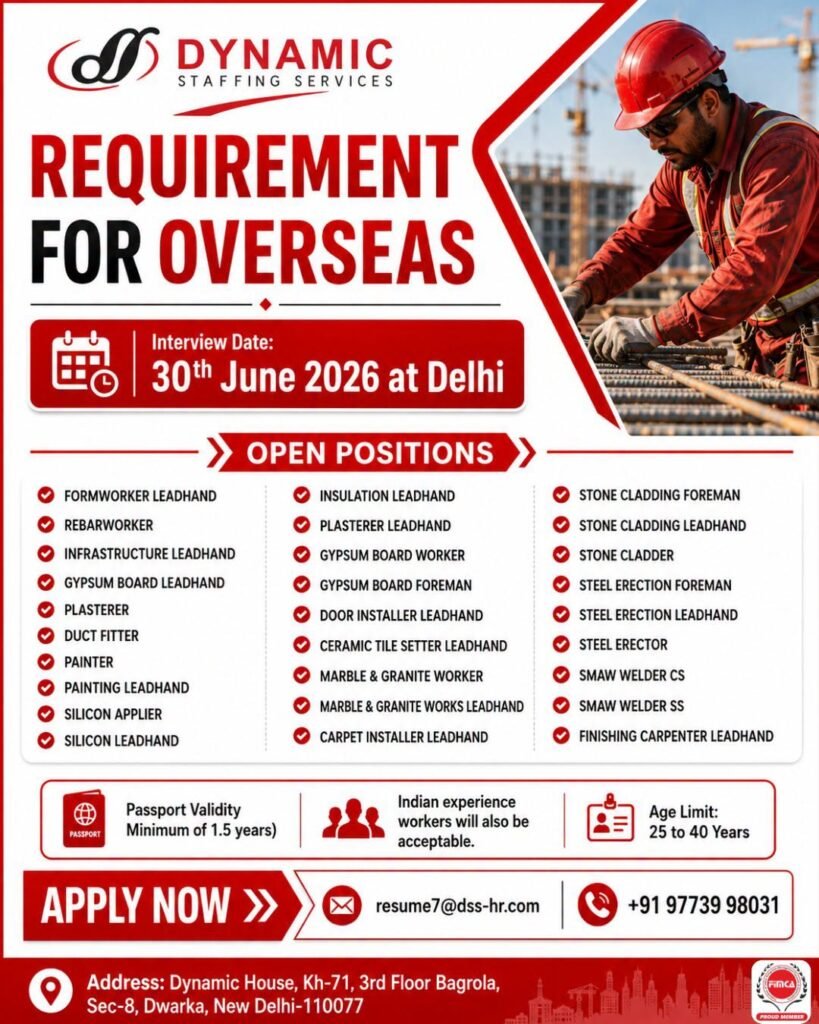 Urgent Hiring For Overseas - Apply Now