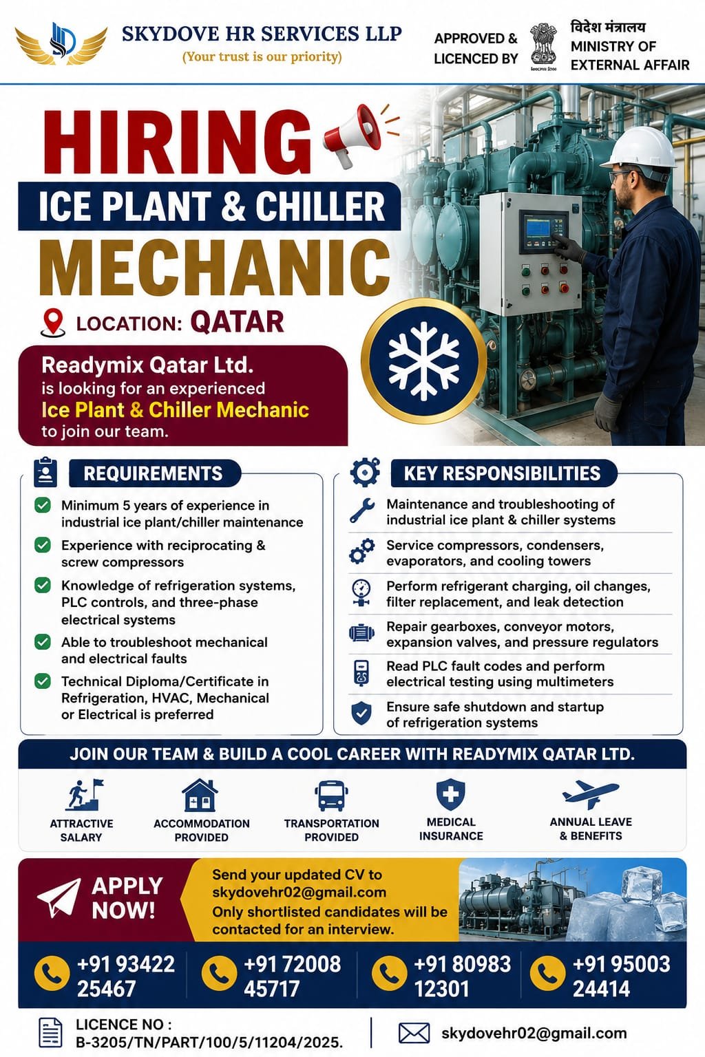 Qatar Ice Plant & Chiller Mechanic Jobs 2026 – Readymix Qatar Ltd. | Attractive Salary & Company Benefits