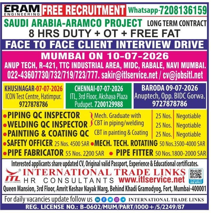 Saudi Aramco Project Jobs 2026 – Free Recruitment | Face-to-Face Client Interview