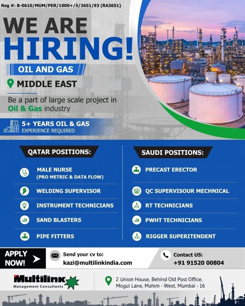 Oil & Gas Jobs 2026 – Qatar & Saudi Arabia Vacancies | Apply Now