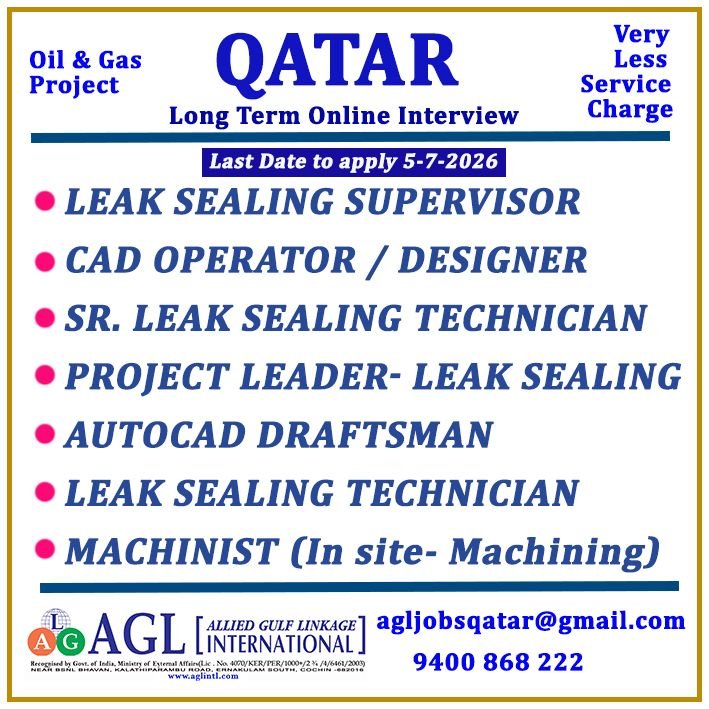 Qatar Oil & Gas Jobs 2026 – Long Term Project | Online Interview Vacancies