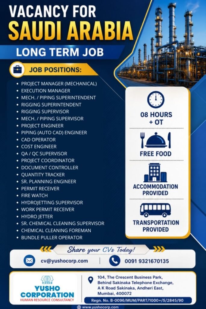 Hiring for Saudi Arabia – Long-Term Opportunities