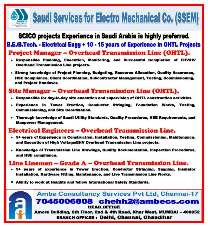 Saudi Arabia SSEM Jobs 2026 – Apply Now