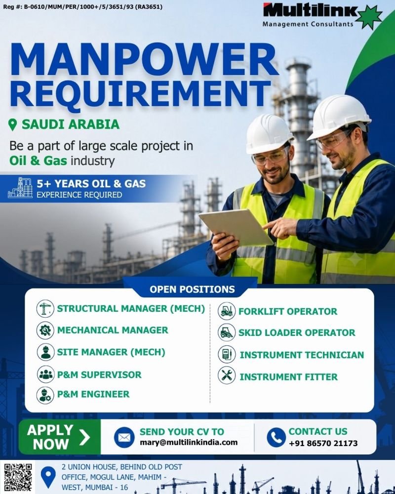 Saudi Arabia Oil & Gas Jobs 2026 – Large Scale Project Saudi Arabia Oil & Gas Jobs 2026 – Large Scale Project