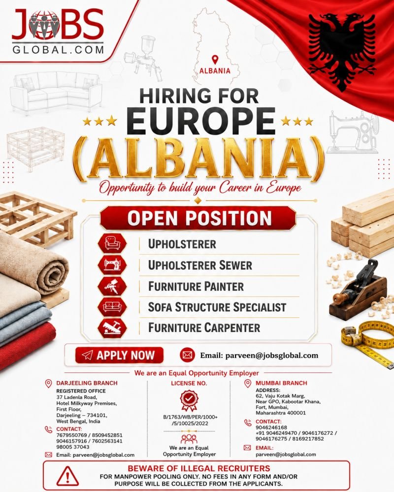 Albania Furniture Manufacturing Jobs 2026 – Apply Today