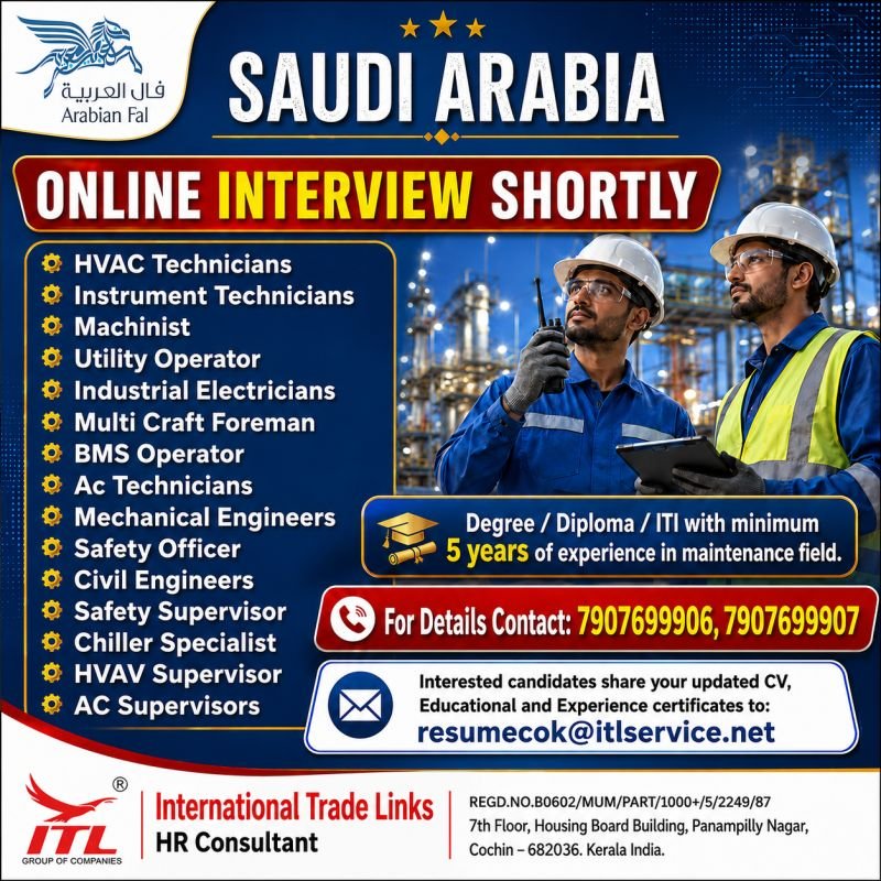 Hiring for Arabian Fal Saudi Arabia | Online Interview Shortly 