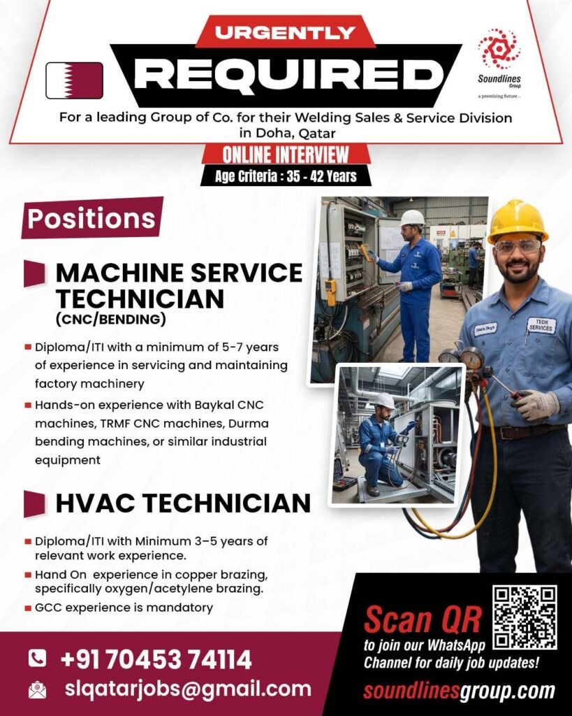 Qatar - Hiring For a leading Group of Co. for their Welding Sales & Service Division in Doha