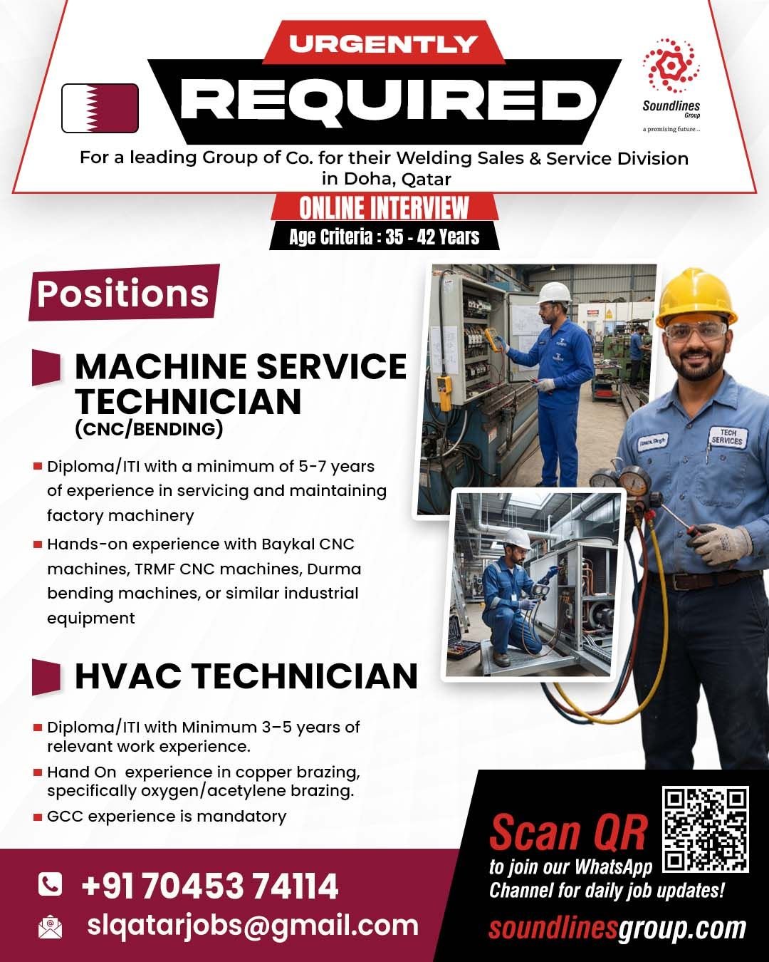 Qatar - Hiring For a leading Group of Co. for their Welding Sales & Service Division in Doha