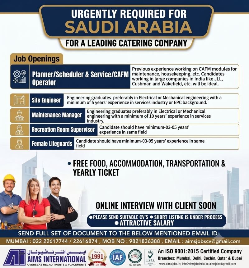 Saudi Arabia Catering Company Jobs 2026 | Apply Now Saudi Arabia Catering Company Jobs 2026 | Apply Now