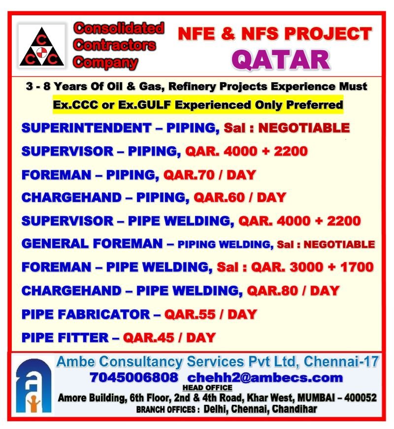 Qatar NFE & NFS Project Jobs 2026 | Apply Now Qatar NFE & NFS Project Jobs 2026 | Apply Now