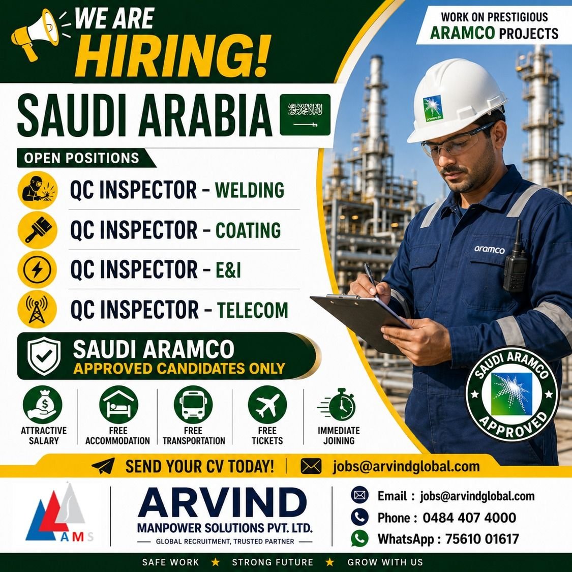 Saudi Arabia Aramco Jobs 2026 | QC Inspector Vacancies