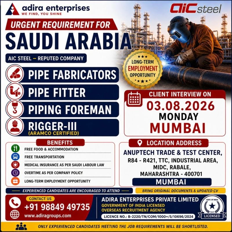 Saudi Arabia | AIC Steel Hiring Saudi Arabia | AIC Steel Hiring