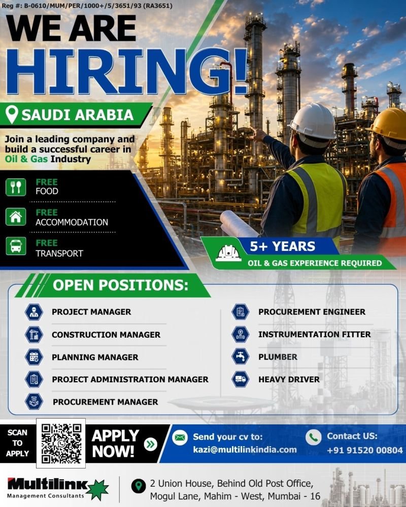 Saudi Arabia Oil & Gas Jobs 2026 | Apply Now