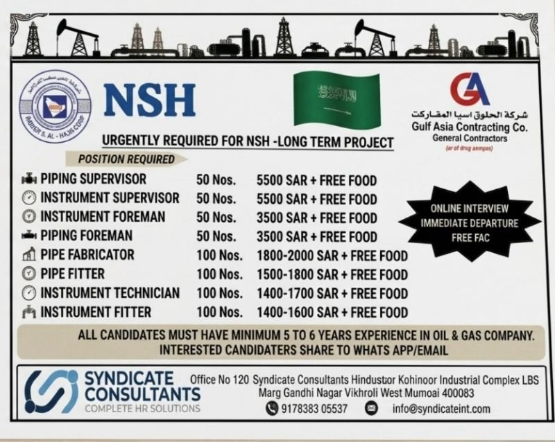 Saudi Arabia NSH Long-Term Project Jobs 2026 | Apply Today