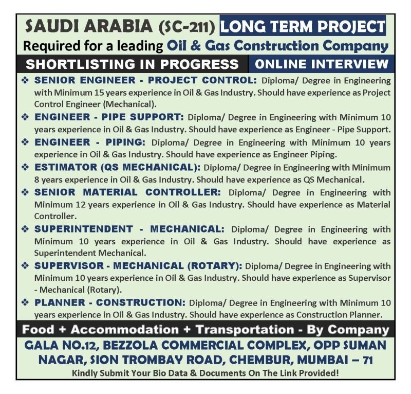 Saudi Arabia Oil & Gas Jobs 2026 | Online Interview Saudi Arabia Oil & Gas Jobs 2026 | Online Interview