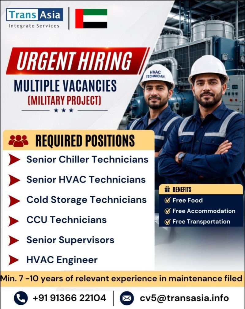 Urgent Hiring for UAE – Military Project
