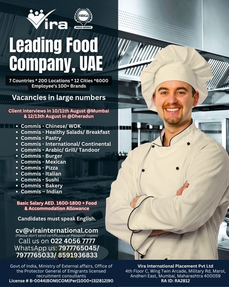 UAE Food Company Jobs 2026 | Apply Now