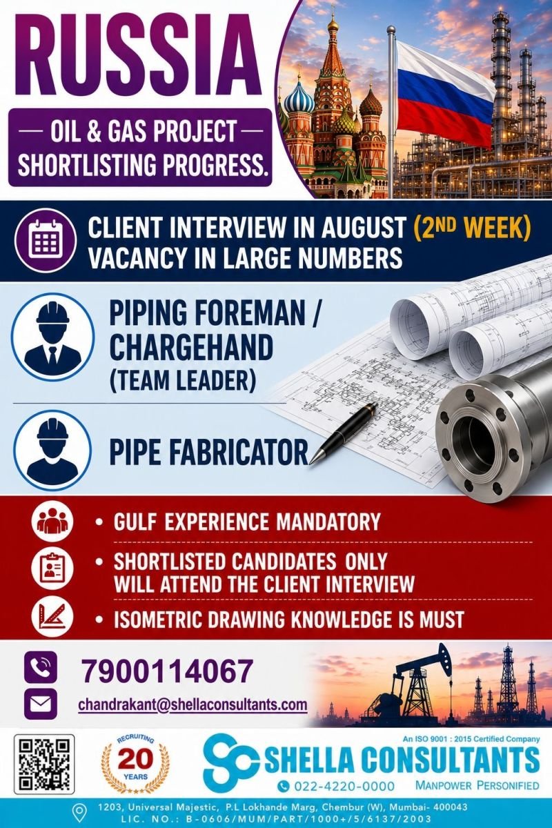 Russia Oil & Gas Project Jobs - Apply Now