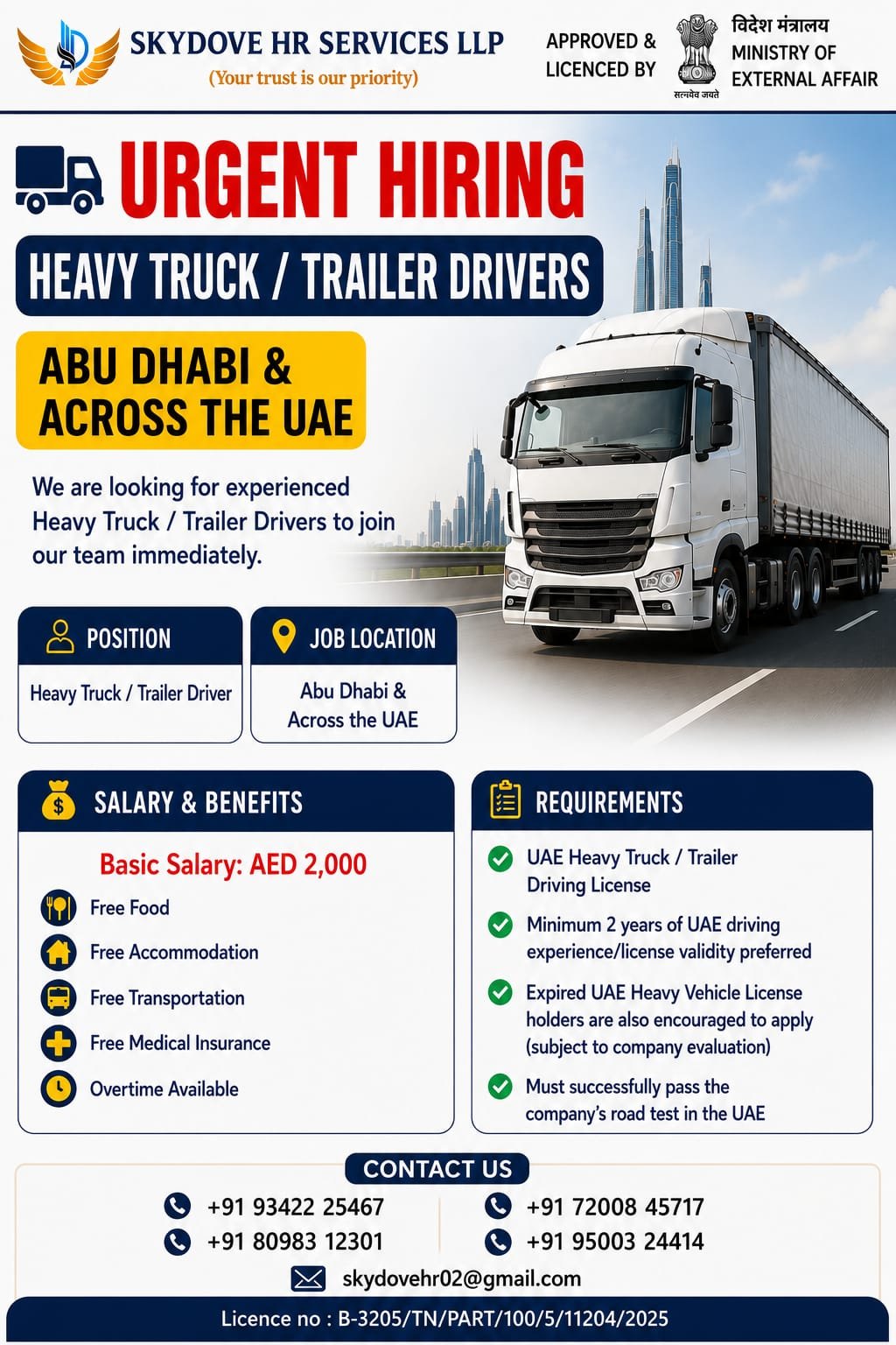 UAE Heavy Truck Driver Jobs 2026 | Abu Dhabi | Apply Now