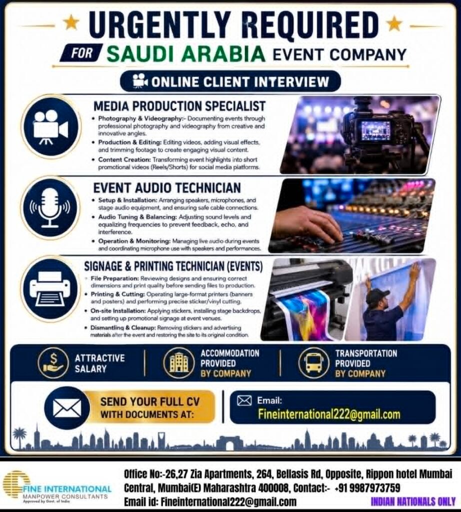 Saudi Arabia Event Company Jobs 2026 | Apply Now