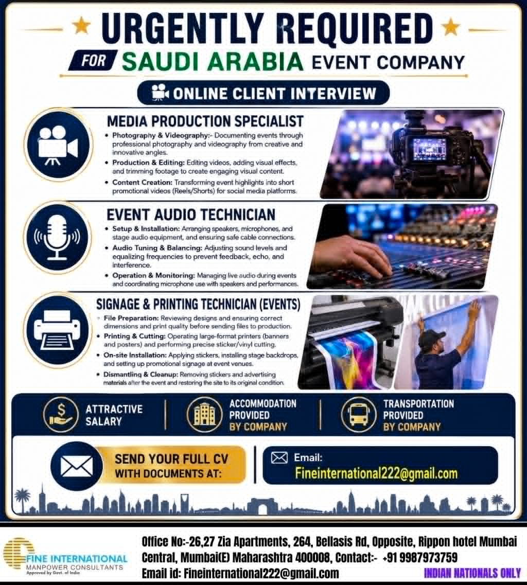 Saudi Arabia Event Company Jobs 2026 | Apply Now